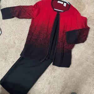 Alfred Dunner Red and Black Women's Top